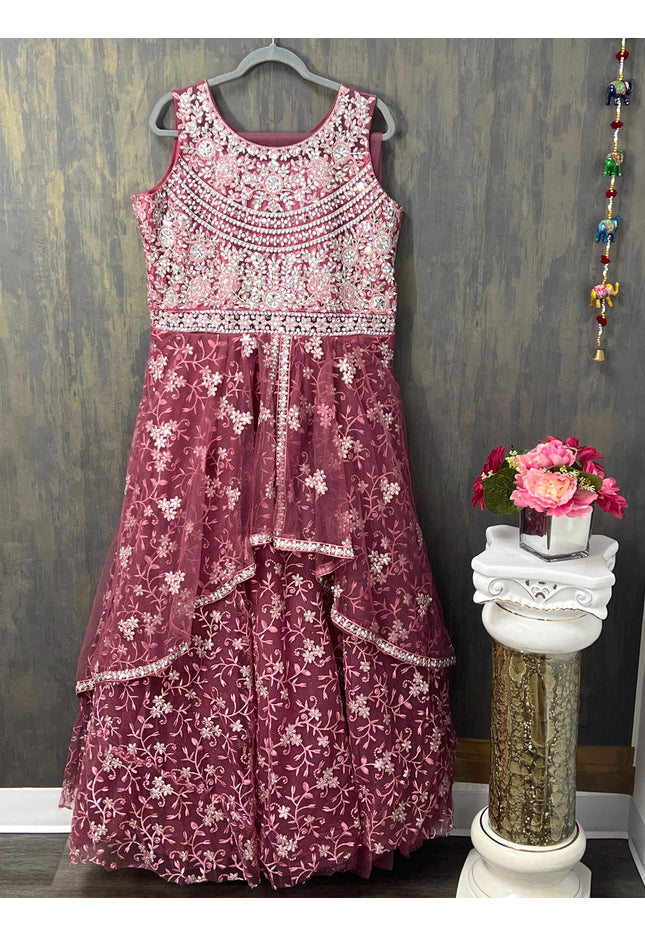 Heavy party wear gown | indo western gown - Kurti Connection USA