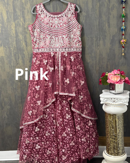 Heavy party wear gown | indo western gown - Kurti Connection USA
