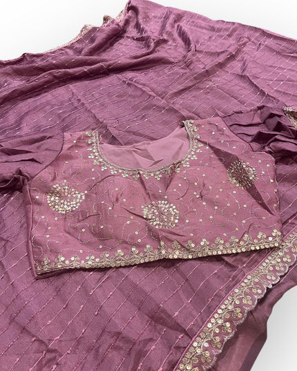 Fancy crape silk saree - Kurti Connection USA