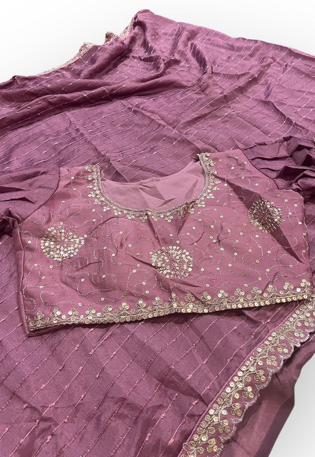 Fancy crape silk saree - Kurti Connection USA
