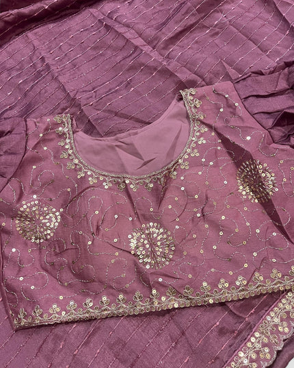 Fancy crape silk saree - Kurti Connection USA