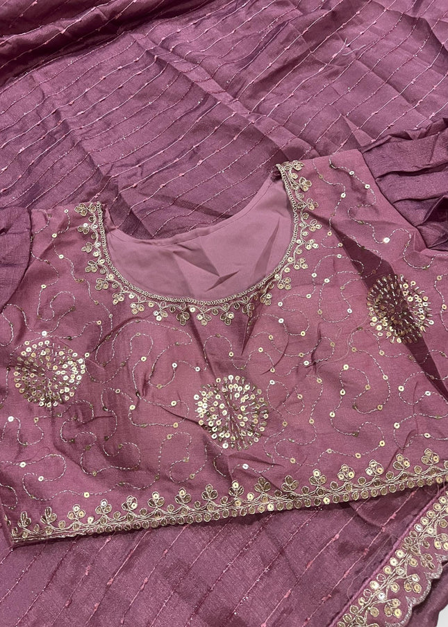 Fancy crape silk saree - Kurti Connection USA