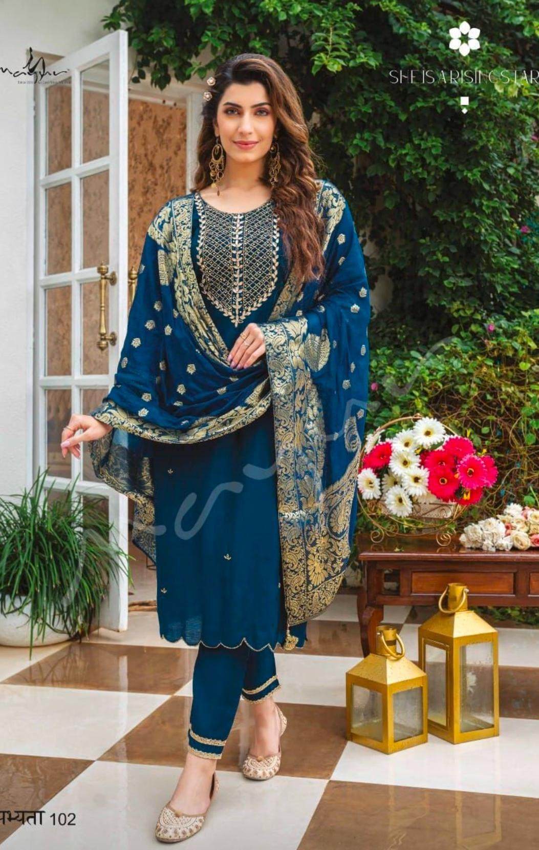 Sabhyata | Modal silk Salwar suit / plus size Kurtis - Kurti Connection USA