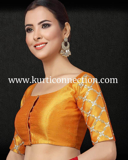 Cotton silk blouse - Kurti Connection USA