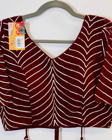 Georgette blouse with gota patti - Kurti Connection USA