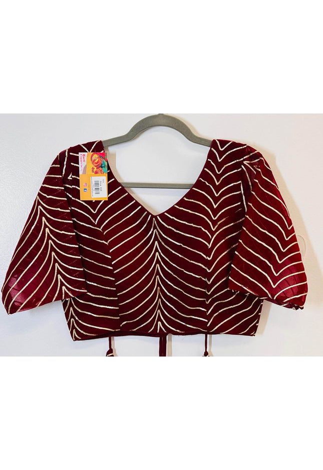 Georgette blouse with gota patti - Kurti Connection USA