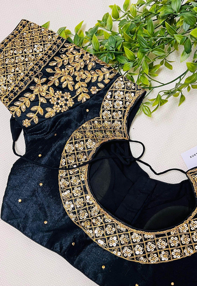 Silk blouse : front hooks | colors available - Kurti Connection USA