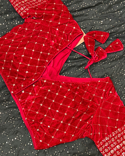 velvet blouse - Kurti Connection USA