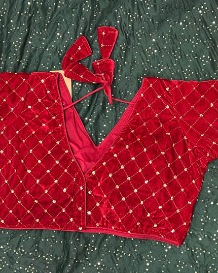 velvet blouse - Kurti Connection USA