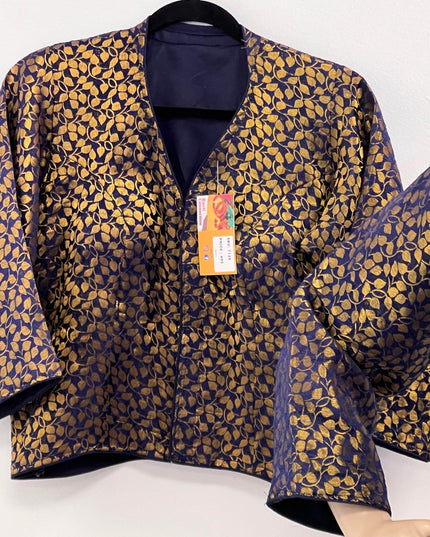 Navy blue long blouse - Kurti Connection USA