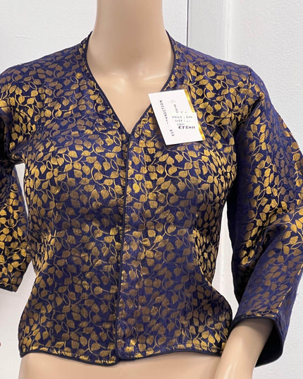 Navy blue long blouse - Kurti Connection USA