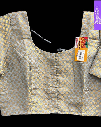 Silk blouse : grey - Kurti Connection USA