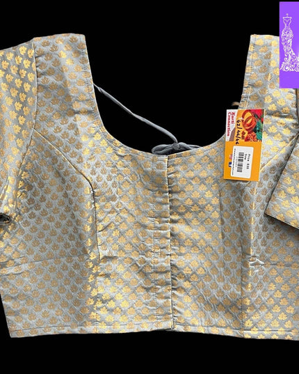 Silk blouse : grey - Kurti Connection USA