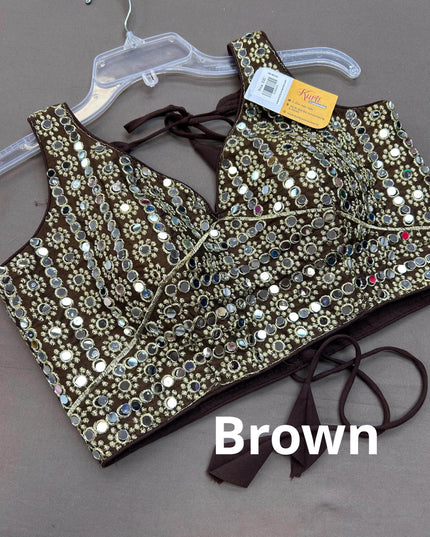 Mirror work blouse : Colors available - Kurti Connection USA