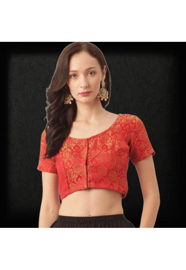 saree blouse | red blouse blouse | crop top for lehenga - Kurti Connection USA