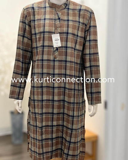 Check pattern Kurta (Pant not included ) - Kurti Connection USA