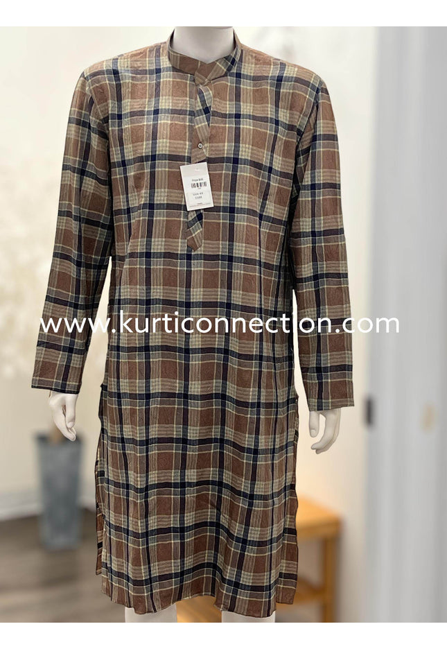 Check pattern Kurta (Pant not included ) - Kurti Connection USA