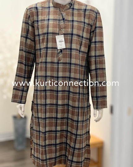Check pattern Kurta (Pant not included ) - Kurti Connection USA