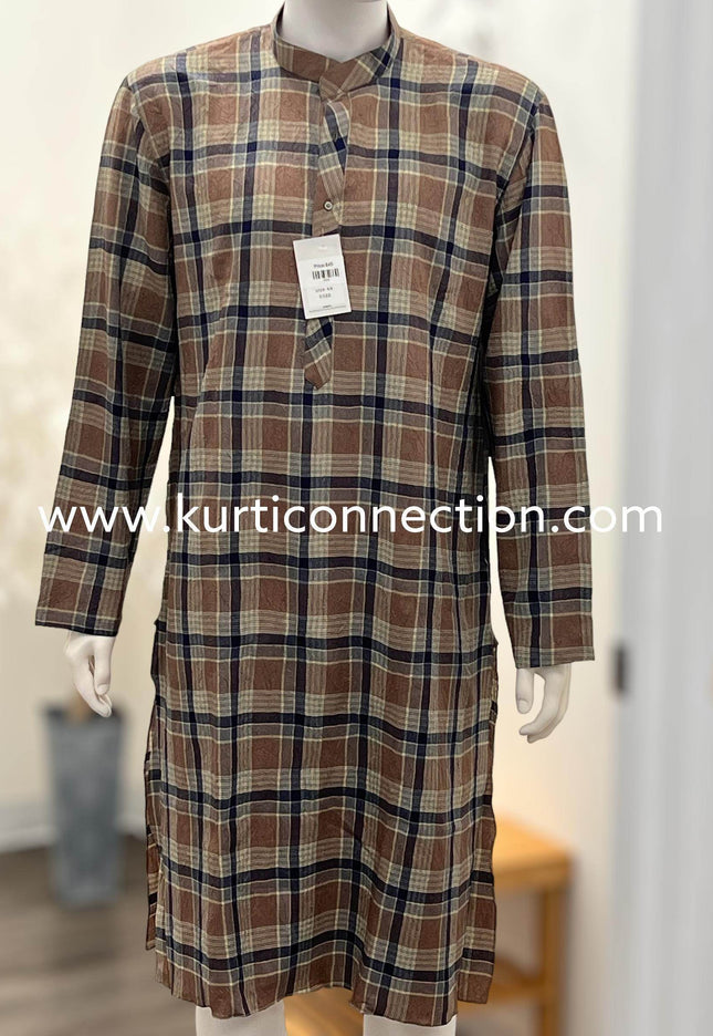 Check pattern Kurta (Pant not included ) - Kurti Connection USA