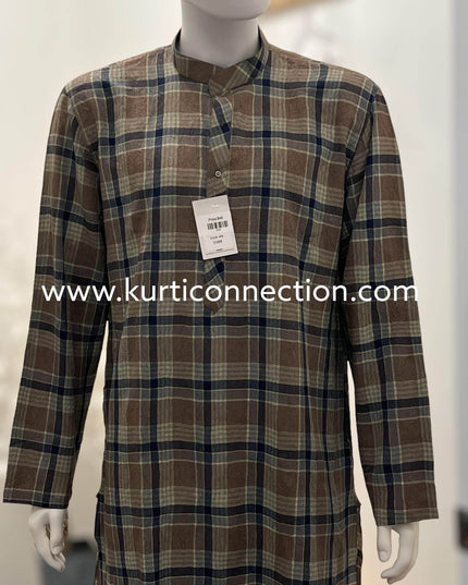 Check pattern Kurta (Pant not included ) - Kurti Connection USA