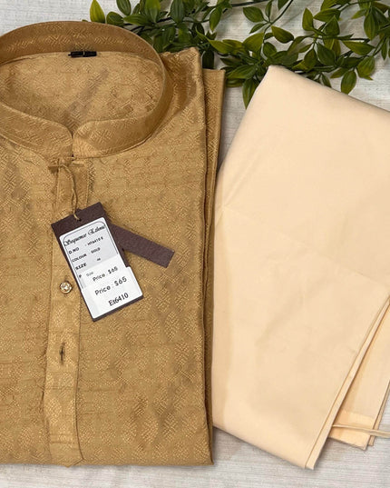 Golden kurta pajaama - Kurti Connection USA