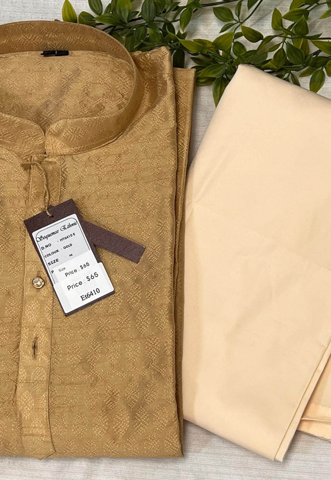 Golden kurta pajaama - Kurti Connection USA