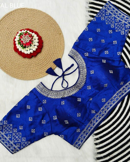Silk blouses : Silver jari - Kurti Connection USA