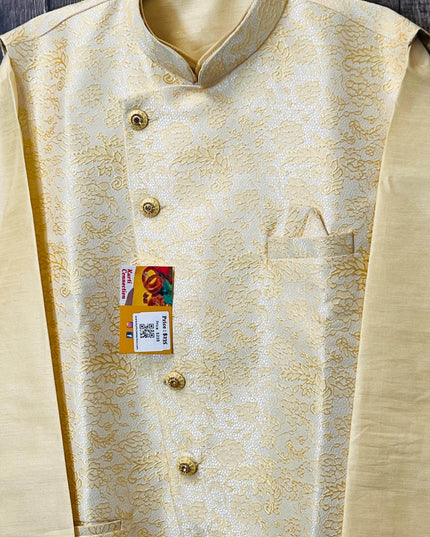 Silk kurta with jacket - Kurti Connection USA