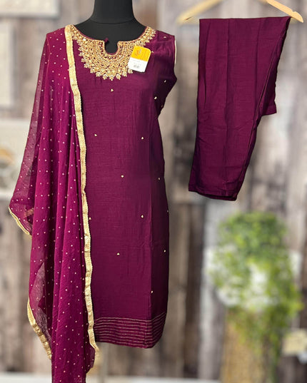 Silk salwar suit - Kurti Connection USA
