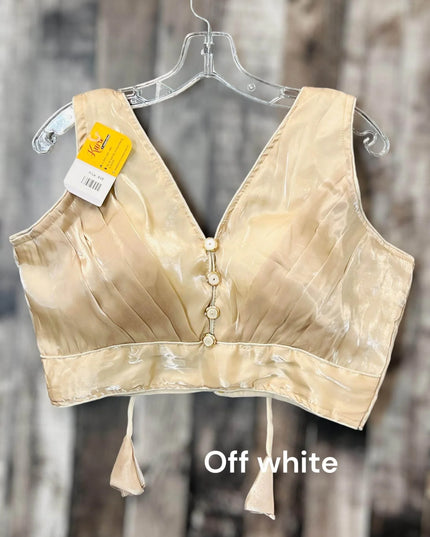 Satin silk blouse - Kurti Connection USA
