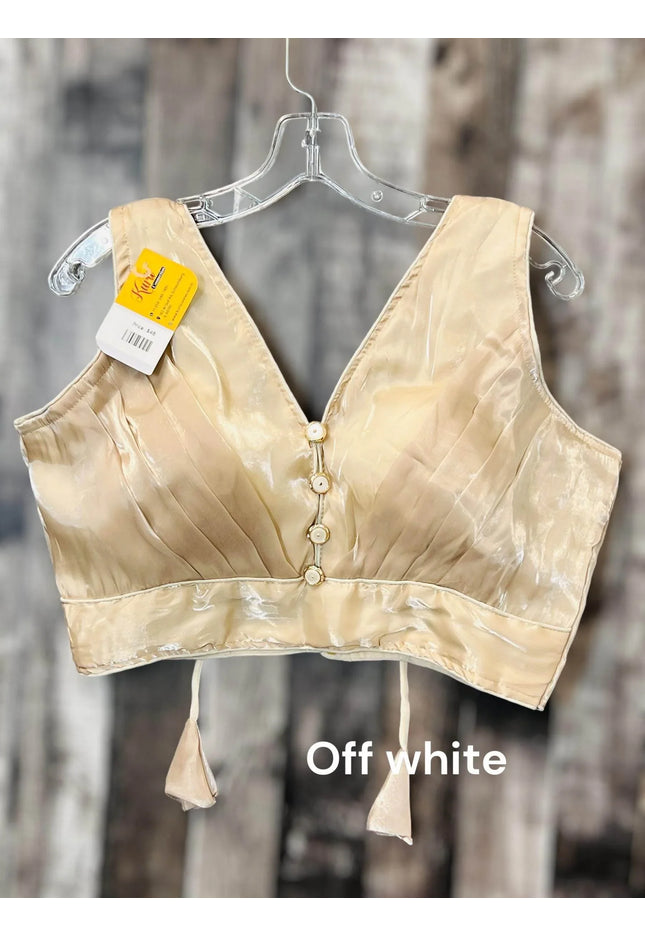 Satin silk blouse - Kurti Connection USA