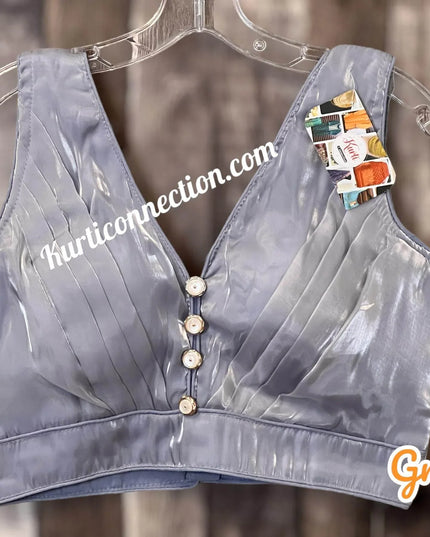 Satin silk blouse - Kurti Connection USA