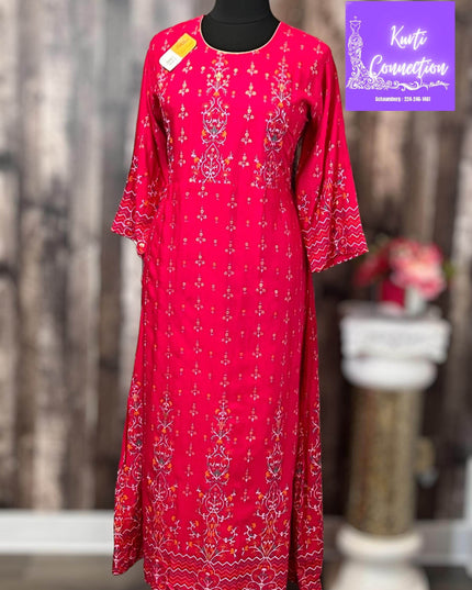 Rayon long kurti : plus size - Kurti Connection USA