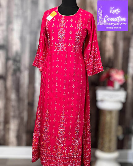 Rayon long kurti : plus size - Kurti Connection USA