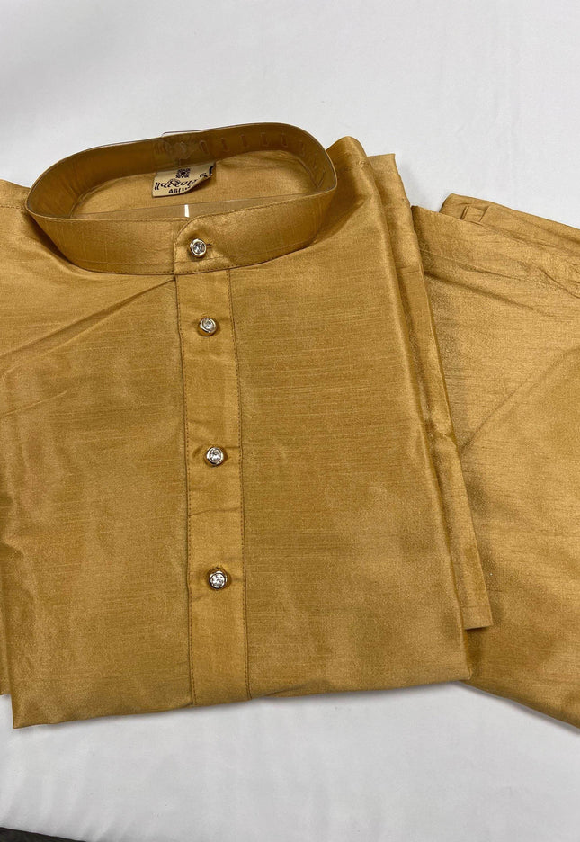 Gold kurta pajaama set - Kurti Connection USA