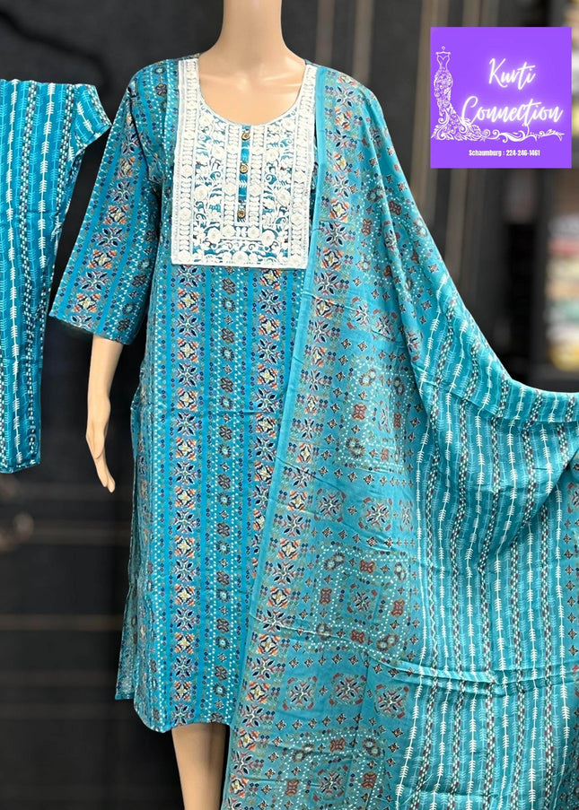 Cotton kurti set | salwar suit - Kurti Connection USA