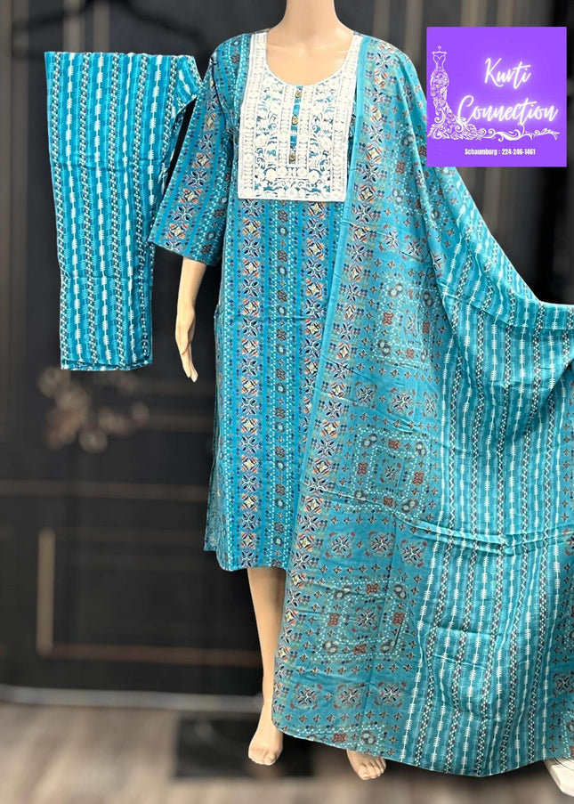 Cotton kurti set | salwar suit - Kurti Connection USA
