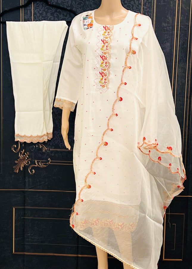 Chanderi silk kurti pant set | salwar suit - Kurti Connection USA