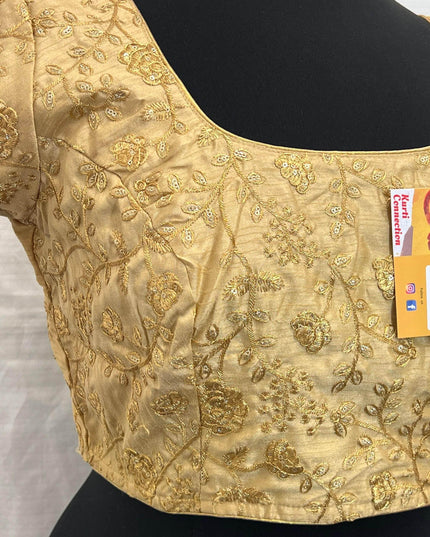 9102 embroidered raw silk blouse | readymade saree blouse - Kurti Connection USA