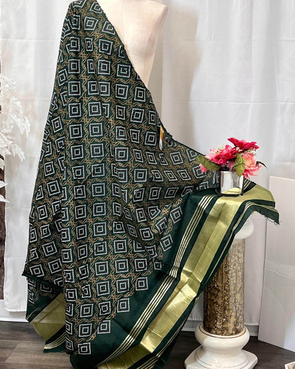 Cotton bandhani dupatta with lagdi patta - Kurti Connection USA