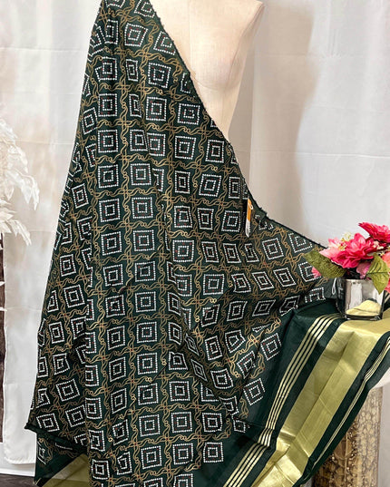 Cotton bandhani dupatta with lagdi patta - Kurti Connection USA