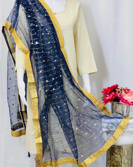Mirror work dupatta - Kurti Connection USA