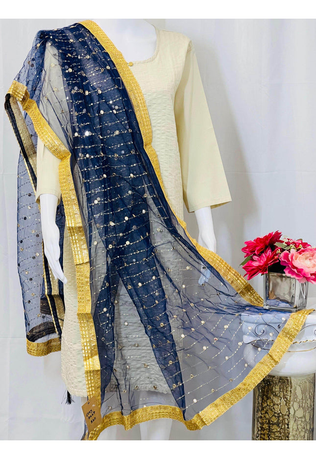 Mirror work dupatta - Kurti Connection USA