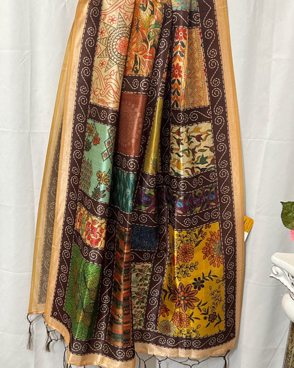 Silk dupatta | printed dupatta - Kurti Connection USA