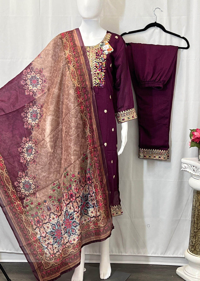 Salwar Suit | Kurti pant set with dupatta - Kurti Connection USA