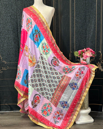 Multicolored Pakistani dupatta - Kurti Connection USA
