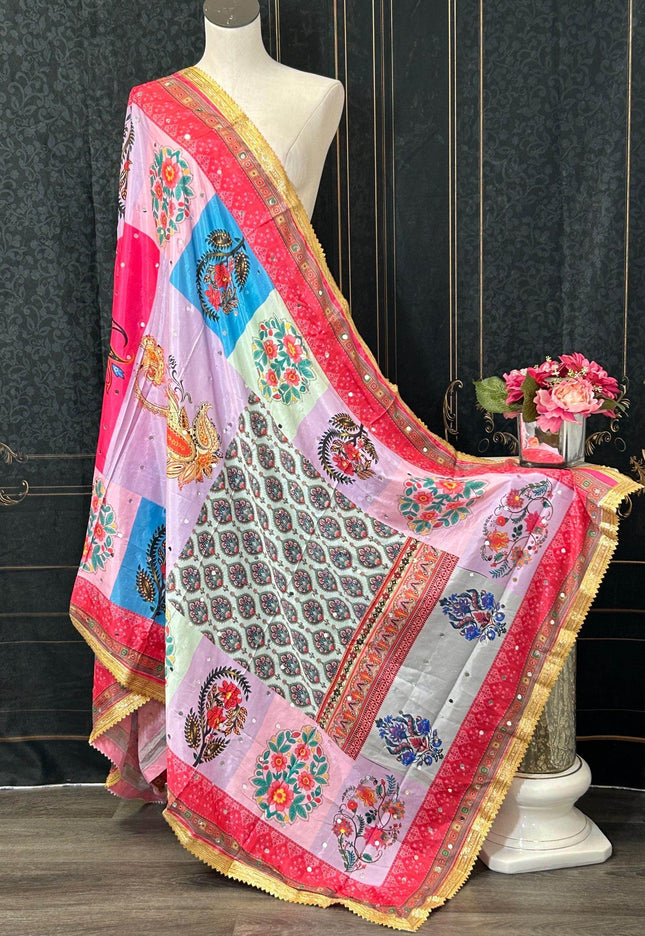 Multicolored Pakistani dupatta - Kurti Connection USA