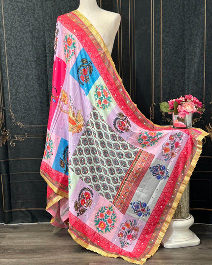 Multicolored Pakistani dupatta - Kurti Connection USA