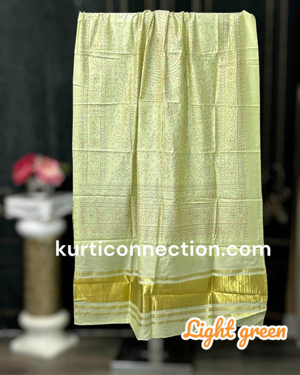 Gajji silk dupatta : color options available - Kurti Connection USA