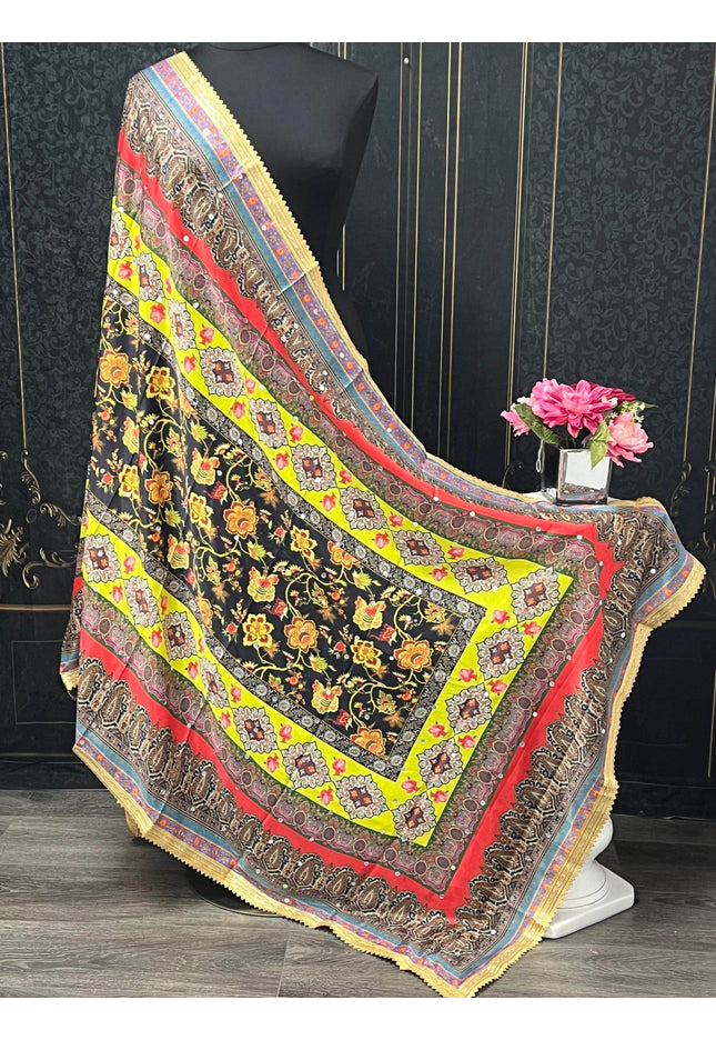 Digital print dupatta / Pakistani mirror work dupatta - Kurti Connection USA
